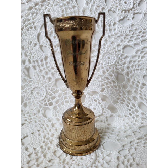 American Mid Century Brass 'Farthest Travelled Golfer' Trophy For Sale - Image 3 of 6