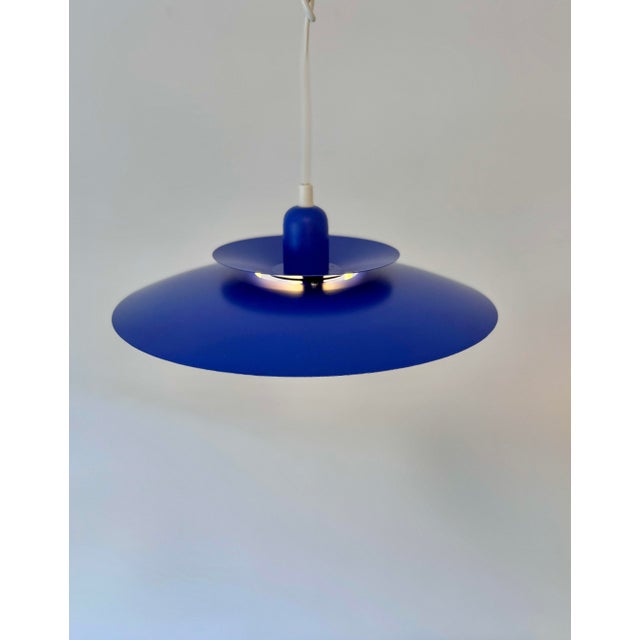 Vintage Scandinavian Blue Multi-Shade Pendant Lamp from El-Light, Denmark, 1970s For Sale - Image 6 of 8