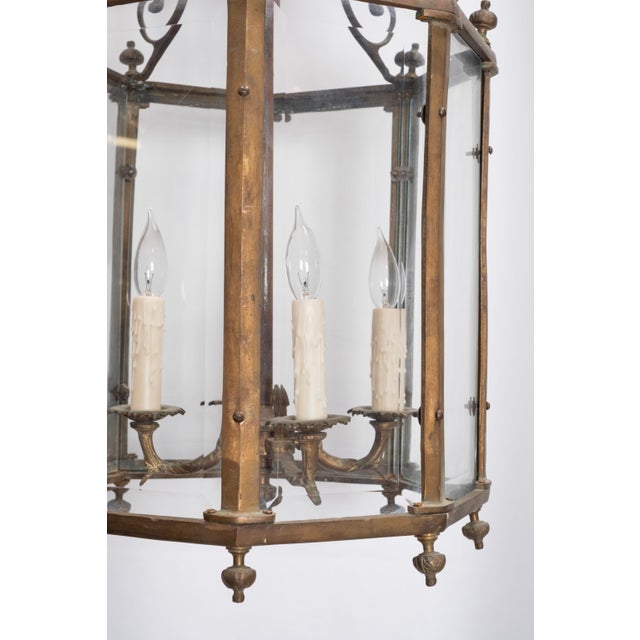 1900s Large Octagonal Glass Lantern For Sale - Image 4 of 10