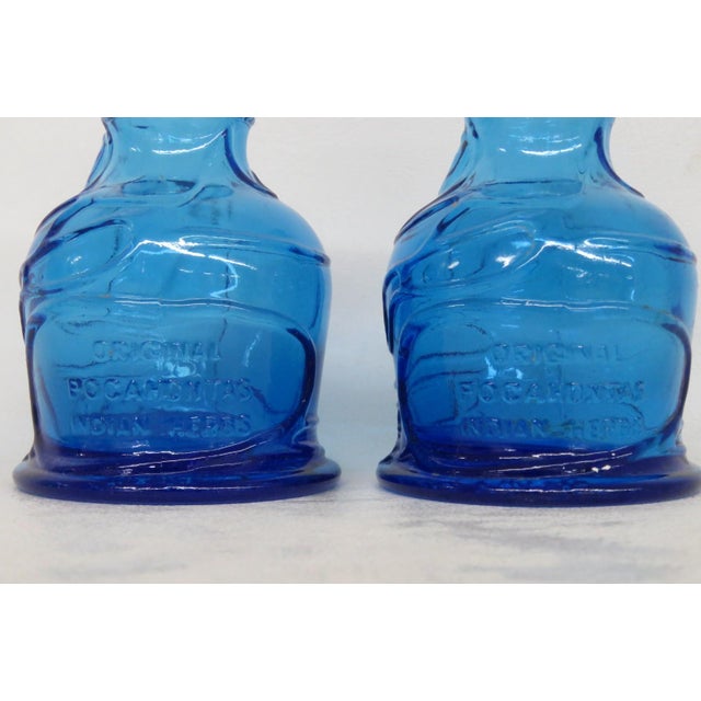 Wheaton Nj Pocahontas Indian Herbs 2pc Pair Blue Glass Salt Pepper Shakers 4926b For Sale - Image 16 of 16