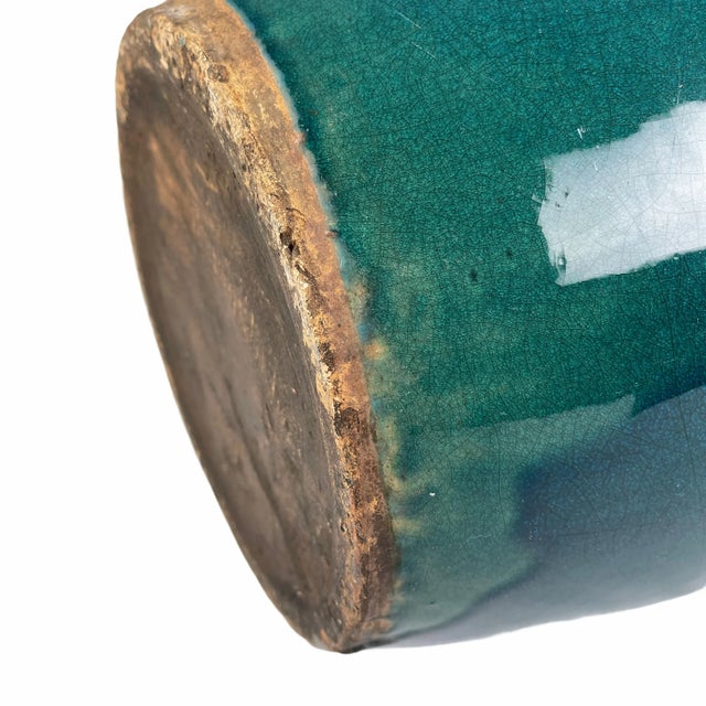 Green 19th Century Turquoise Green Chinese Wine Jug For Sale - Image 8 of 12