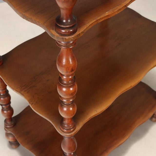 19th Century 19th Century Walnut Etagere with Turned Columns, Italy For Sale - Image 5 of 10