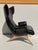 Vladimir Kagan Ondine lounge chair in rare white oak frame and in Holly Hunt soft black leather upholstery. This is a...