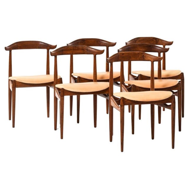 Dining Chairs in Leather and Rosewood attributed to Knud Færch, 1950s, Set of 6 For Sale - Image 11 of 11