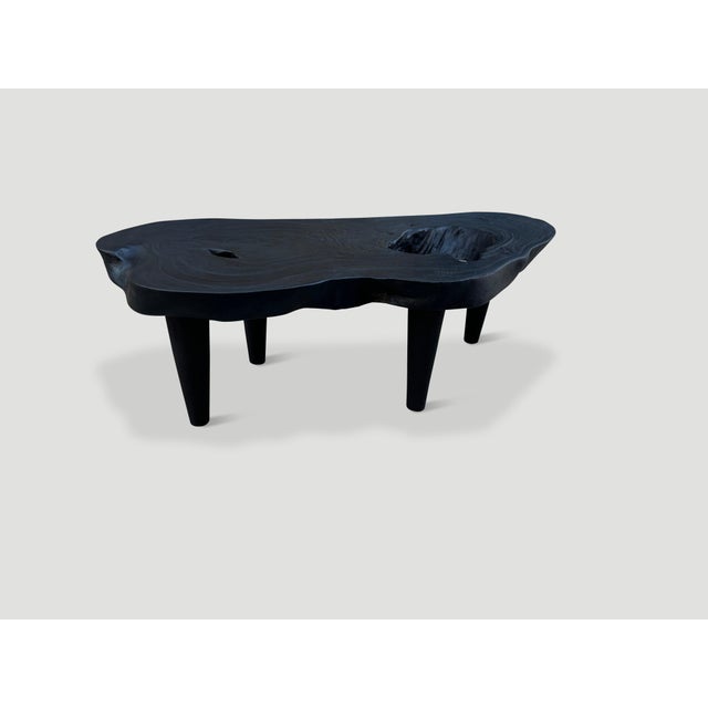Wood Andrianna Shamaris Suar Wood Minimalist Charred Coffee Table For Sale - Image 7 of 18