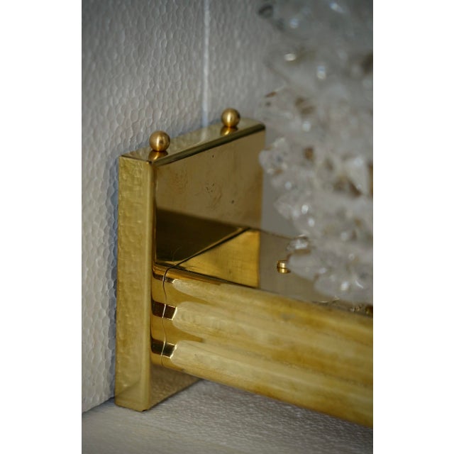 Gold Round Murano Glass and Brass Light Pink Wall Sconce, 2000 For Sale - Image 8 of 11