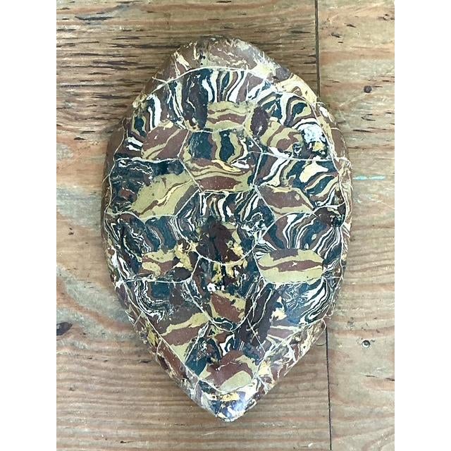 Late 20th Century Vintage Italian Scagliola Artisan Made Pigmented Plaster Turtle Shell For Sale - Image 5 of 10