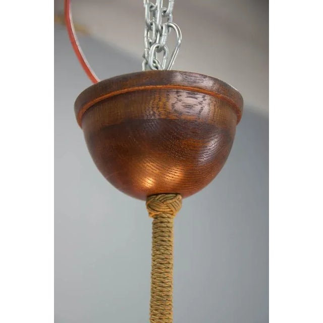 Large Art Deco Wooden UFO Pendant, 1930s For Sale - Image 9 of 13