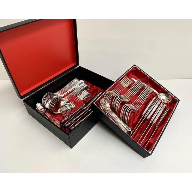 Vintage Cutlery Stainless Steel Set Solingen in Original Case, Germany, 1950s, Set of 60 For Sale - Image 5 of 9