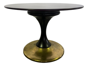 Round Table in Mahogany and Brass, 1950