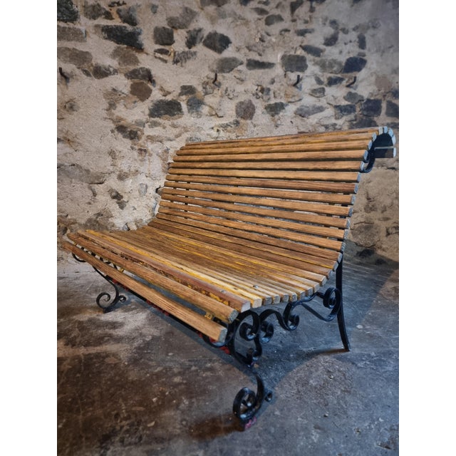 Mid 20th Century French Garden Bench, 1950s For Sale - Image 12 of 12