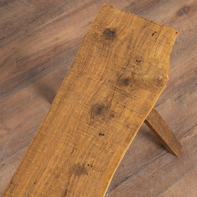 Wood 20th-Century Hungarian Pine Rustic Peg Leg Bench For Sale - Image 7 of 11