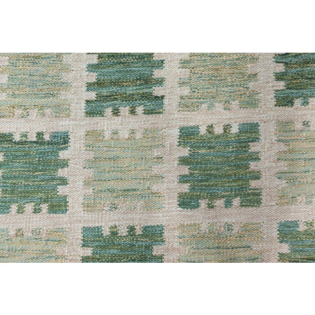 Mint Modern Swedish Flat Weave Rug by Doris Leslie Blau For Sale - Image 8 of 9