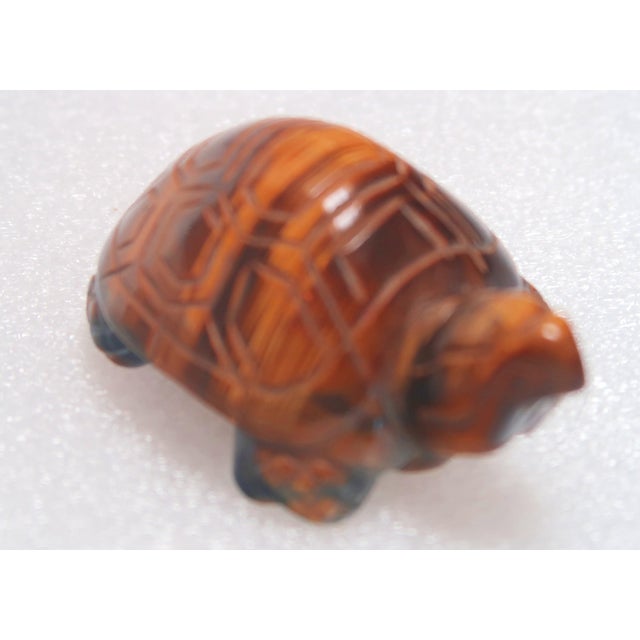 Vintage Hand-Carved Tigers Eye Miniature Turtle - Symbol of Tranquility and Steadfastness; Said to Teach You to Take Your Time and Enjoy Life For Sale - Image 17 of 18