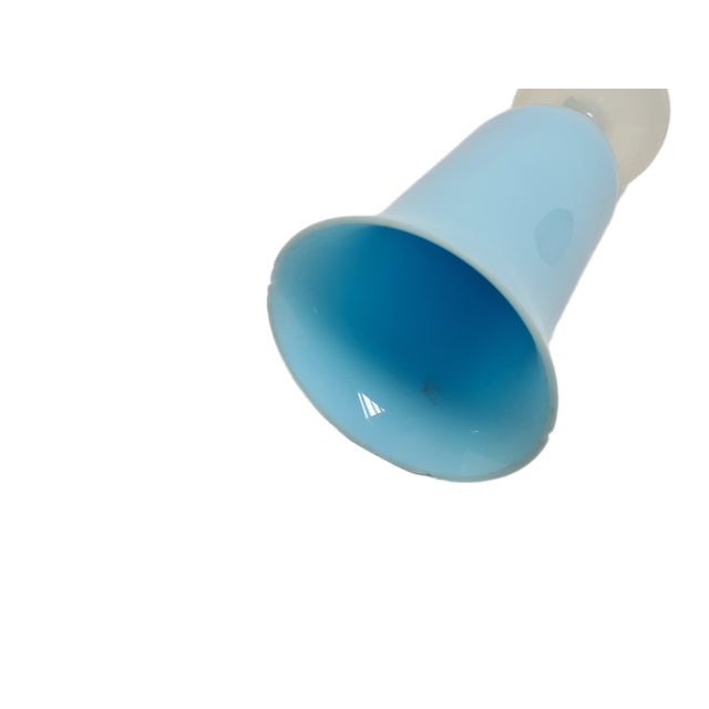 Blue Art Nouveau Fiorentina Roses Vase attributed to Stelvia by Empoli, Italy, 1950s For Sale - Image 8 of 18