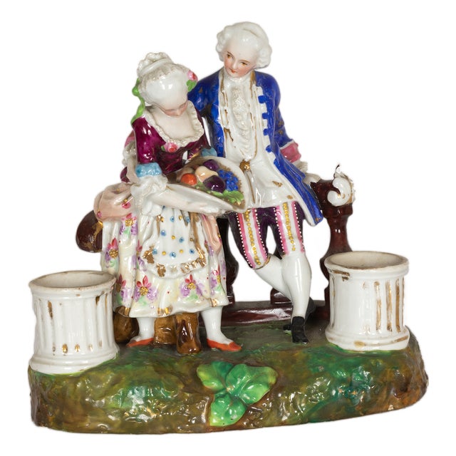 Rococó Revival Porcelain Inkwell from Meissen, Dresden, Germany, 19th Century For Sale