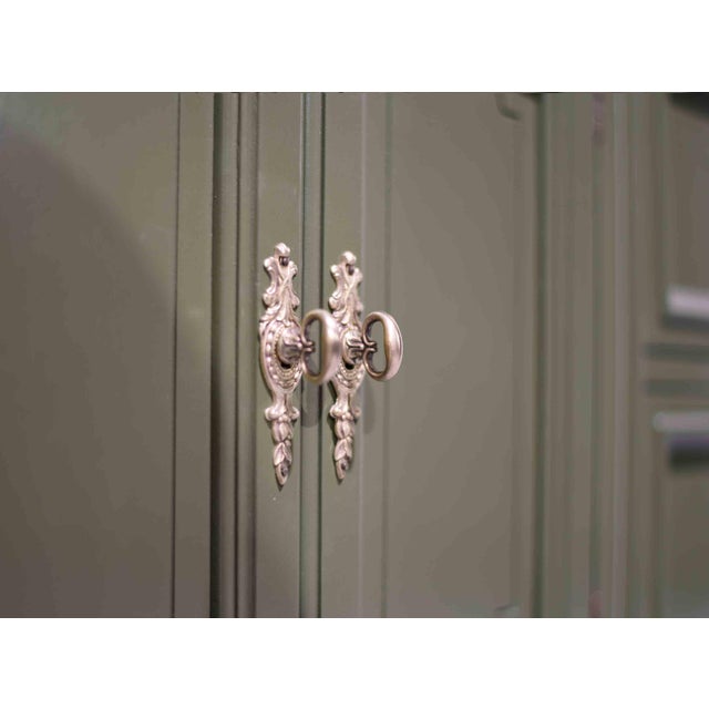 Wood Mid Century French-Inspired Sideboard With Louis XV Brass Hardware by Dixie - Newly Painted For Sale - Image 7 of 16