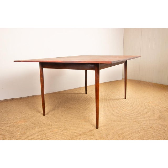 Extendable Danish Dining Table in Rosewood and Brass by Poul Volther for Frem Møbelfabrik 1960. For Sale - Image 10 of 17