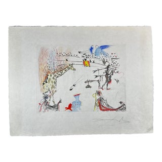 1970 Dali Tauramachie Surrealiste Giraffe on Fire Hand Signed Etching Surreal Rare For Sale