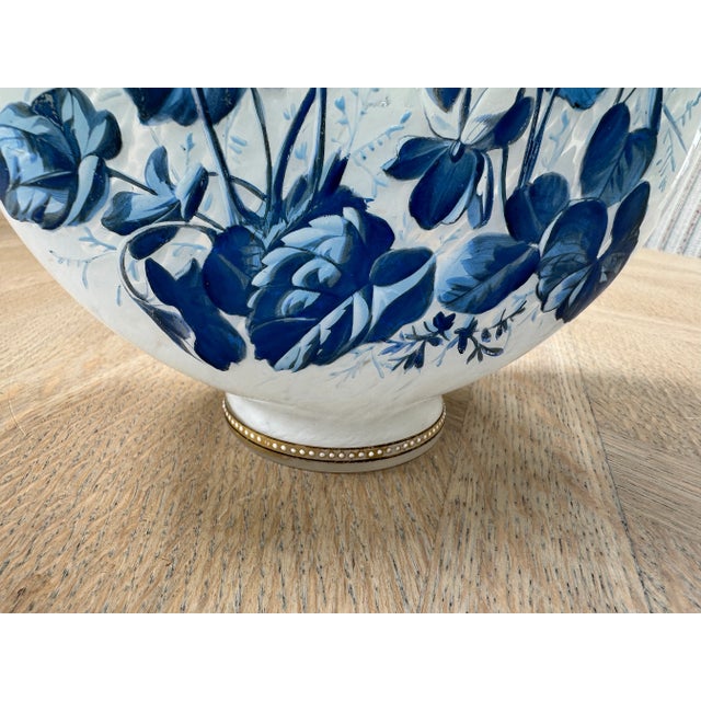 Pilgrim Vase, Blue & White Botanical Enamel, Circa 1890 For Sale - Image 10 of 11