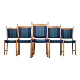 Dining Chairs in Oak by Hennnig Kjærnulf, 1960s, Set of 6 For Sale