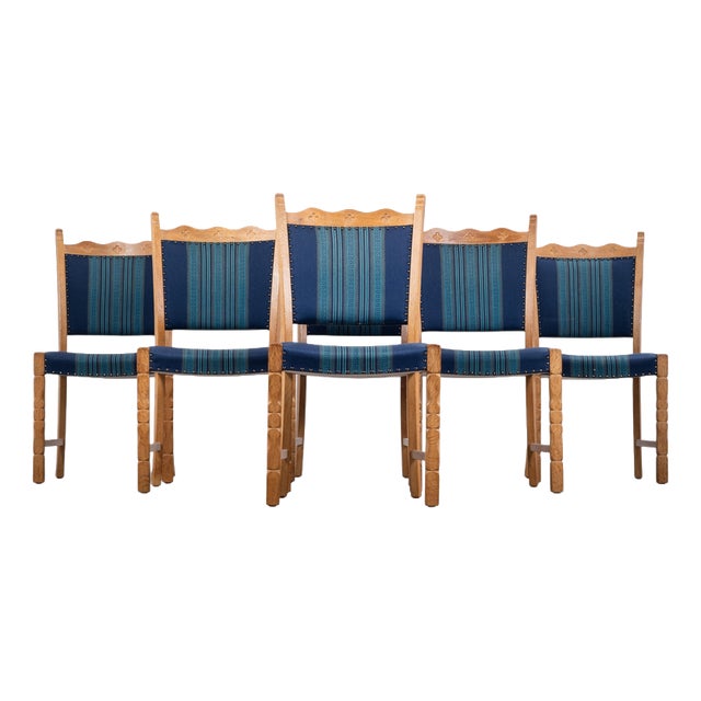 Dining Chairs in Oak by Hennnig Kjærnulf, 1960s, Set of 6 For Sale