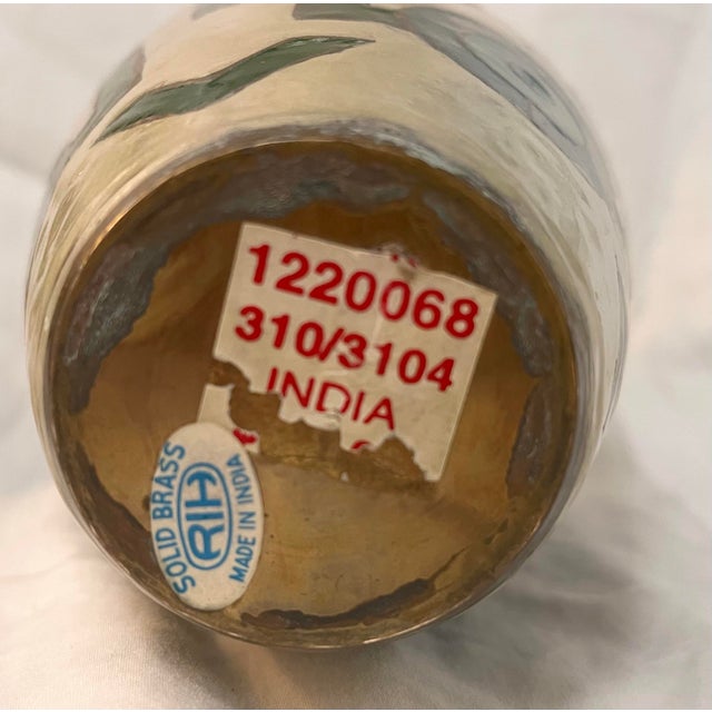 Paint Modern Enamel & Brass Vase For Sale - Image 7 of 7