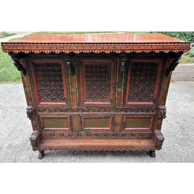 Antique Indian Dowry Wedding Chest, Bar, Cabinet, 19th Century For Sale - Image 17 of 17
