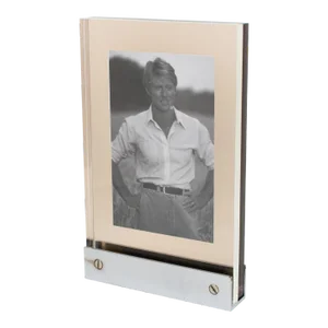 Industrial Machine Age Chrome and Lucite Picture Frame, France 1960s