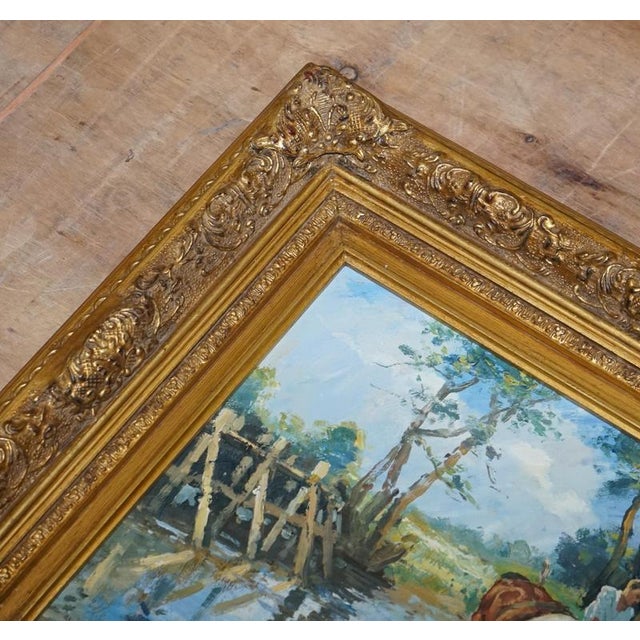 Horse Rider Crossing a Stream, Oil on Canvas, Framed For Sale - Image 4 of 9