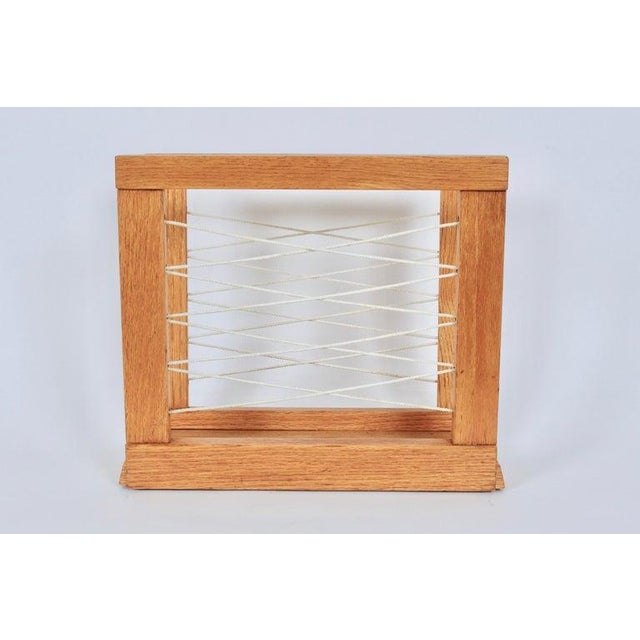 Wood Hand Crafted Solid Oak and Cord Magazine Rack, Circa 1950 For Sale - Image 7 of 12