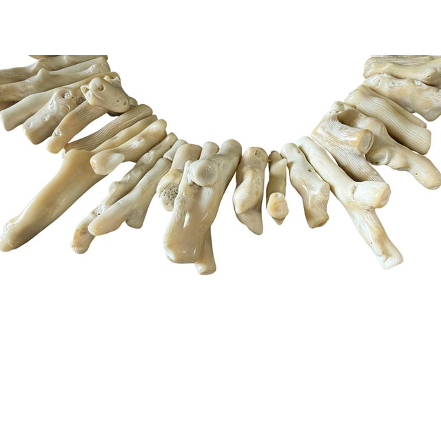 Vintage Natural African White Coral Trade Beads /Currency /Necklace 49 Pieces For Sale - Image 12 of 12