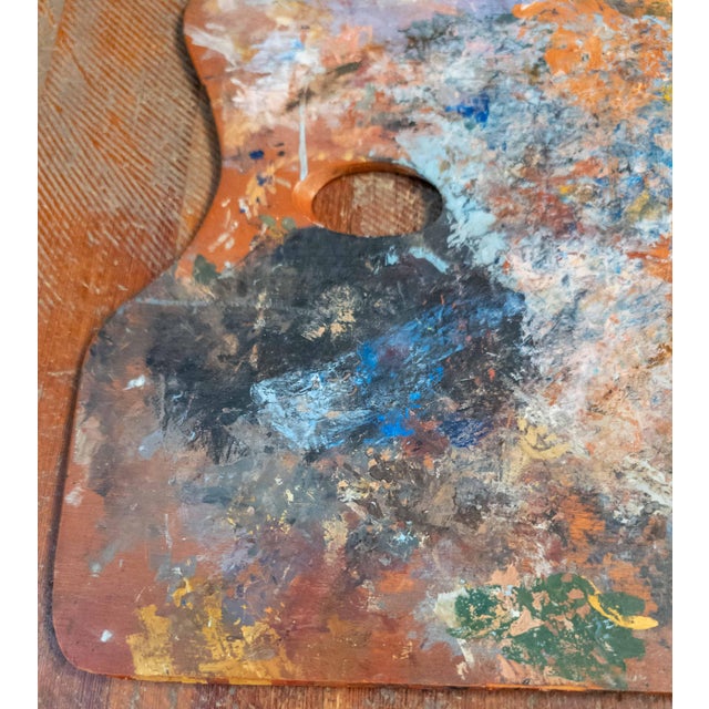 Wood Mid-Century Modern Abstract Painted Colorful Artist's Palette For Sale - Image 7 of 9