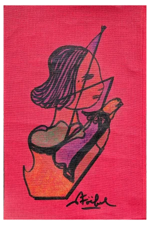 Edgar Stoebel, Woman from Profile, 1980s, Canvas & Mixed Media