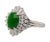 1.73 Carat Jadeite Jade Fei Cui & Diamond Halo Platinum Ballerina Filigree Ring Size 6.5 For Sale - Image 4 of 8