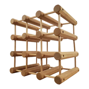 Vintage Jk Adams Wooden Expandable Wine Rack System 9 Bottle Oak Builders Rack