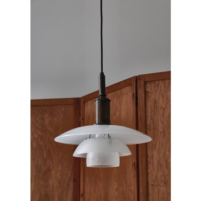 Early original "ph-lamp" pendant made in 1929 at louis poulsen, copenhagen. This is the rare "3 ½-3" sized pendant with...