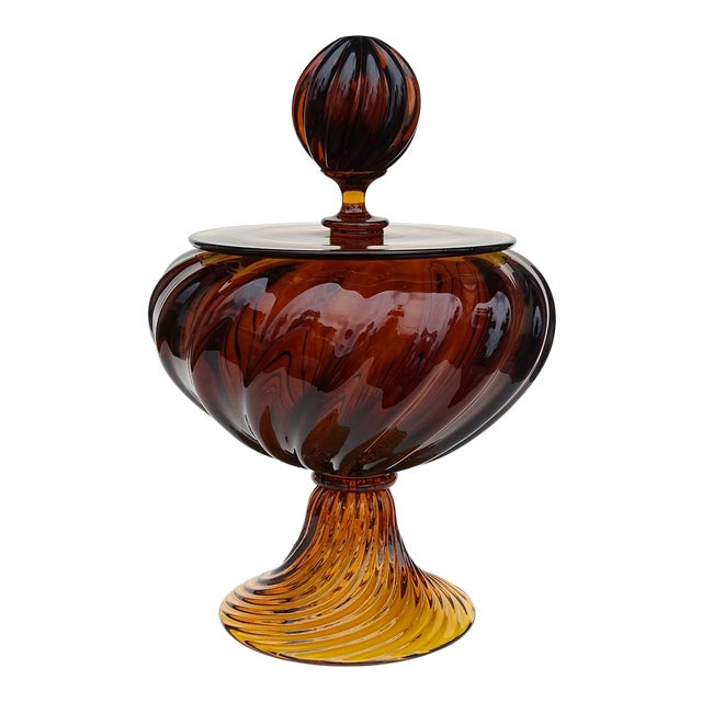 置物 Murano , antique Antique Murano Green Opaline Glass Square Box with Fancy