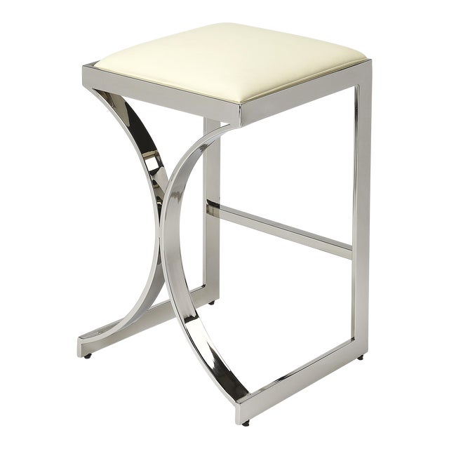 Natalya 24" Counter Stool, Silver For Sale