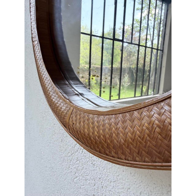 Round Wicker Mirror, 1960s For Sale - Image 17 of 18
