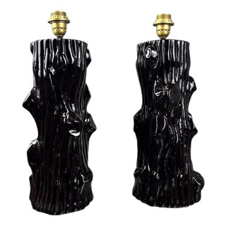 Glazed Ceramic Table Lamps by Giovanni Patrini, 1970s, Set of 2 For Sale