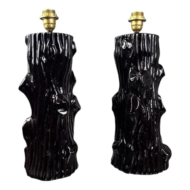 Glazed Ceramic Table Lamps by Giovanni Patrini, 1970s, Set of 2 For Sale