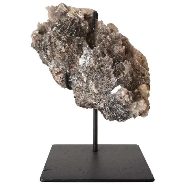 Late 20th Century Small Crystal Rock Specimen With Custom Iron Stand For Sale - Image 4 of 4