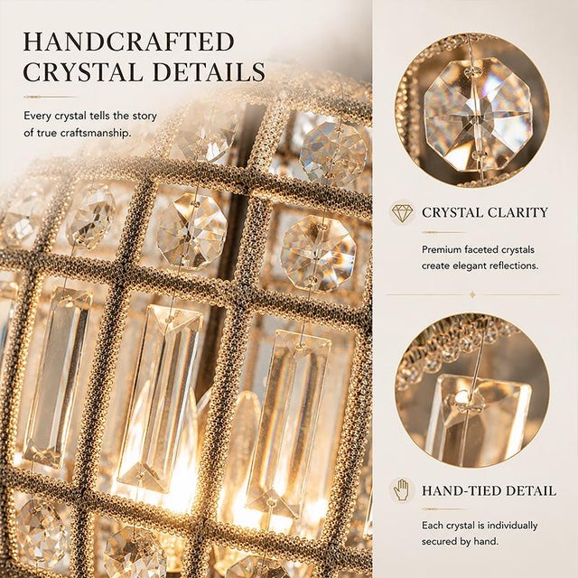 Traditional 1-Light French Empire Handcrafted Crystal Chandelier Antique Bronze Finish Dimmable Vintage Pendant Light For Sale - Image 3 of 10
