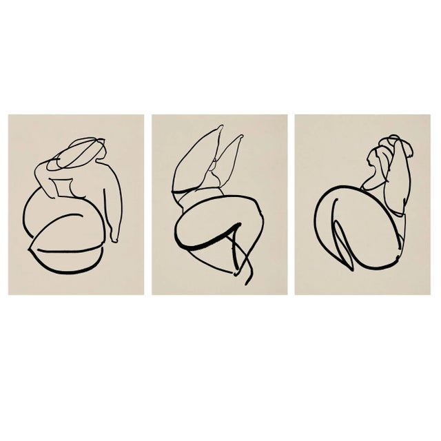 2020s Framed Female Drawing Giclee Prints - Set of 3 For Sale - Image 5 of 6