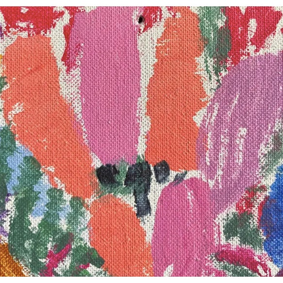 Original whimsacle mid century painting, likely acrylic on canvas board by artist Ella Wharton Alluisi. 20" x 24" b. 1912...