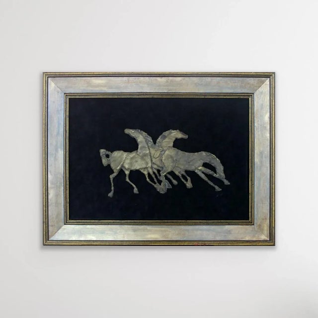Bronze sculpture in velvet-metal framing This piece has an attribution mark, I am sure that it is completely authentic and...