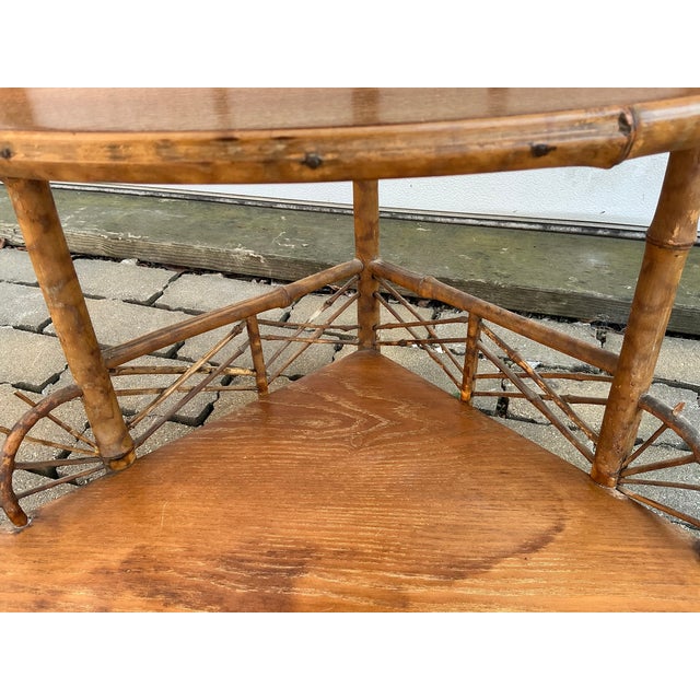 Antique Bamboo Corner Étagère For Sale - Image 12 of 12