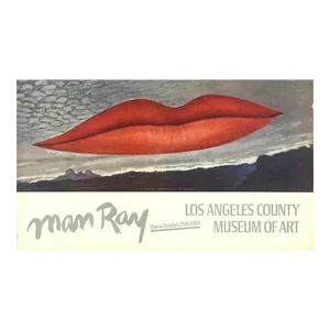 1966 Man Ray 'Lips' Surrealism Red,Gray USA Offset Lithograph