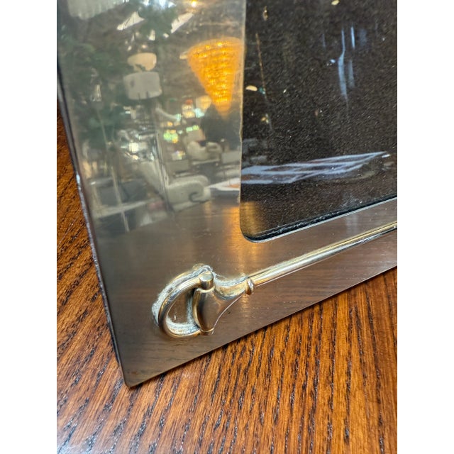 Modern Vintage Gucci Italy Brass Equestrian Bit Photo Frame For Sale - Image 3 of 6